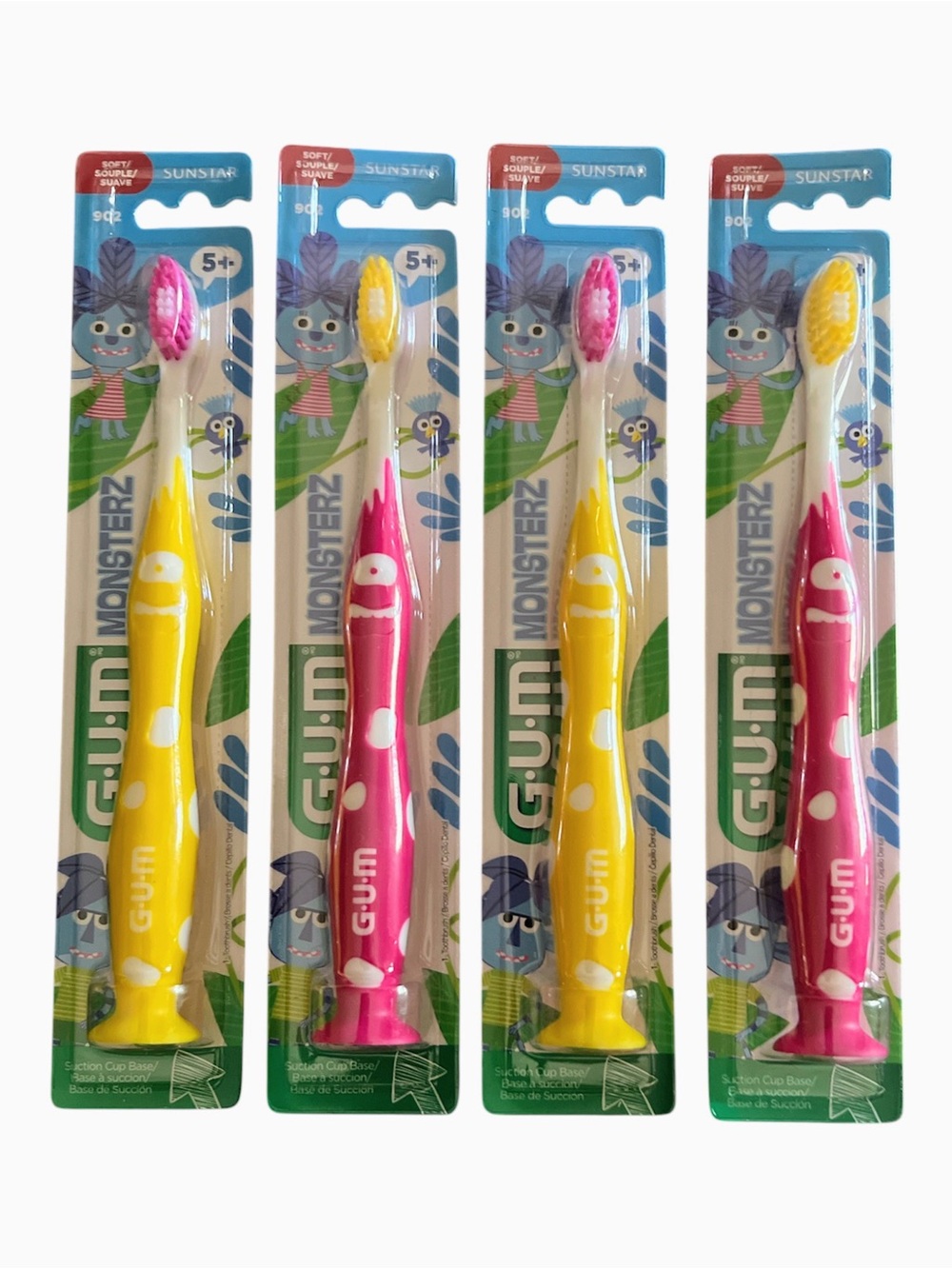 4 G.U.M. Kids Monsterz toothbrush bundle